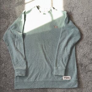PINK Victoria's Secret Green Crew Neck Sweater
